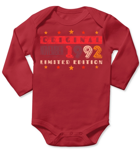 Birthday November 1992 Long Sleeve Baby One-Piece