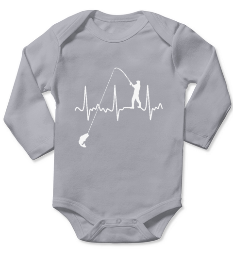 Fishing Heartbeat Long Sleeve Baby One-Piece