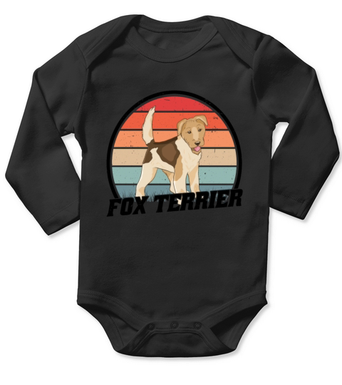 Fox Terrier Vintage Wirehaired Pointer Retro Long Sleeve Baby One-Piece