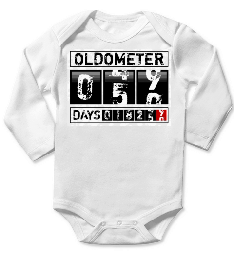 Funny 50Th Birthday 50 Years Oldometer Long Sleeve Baby One-Piece