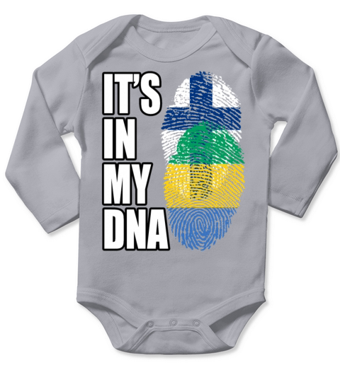 Gambian And Finland Mix Heritage DNA Flag Long Sleeve Baby One-Piece
