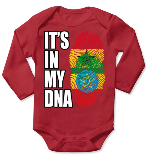 Ghanaian And Ethiopian Mix Heritage DNA Flag Long Sleeve Baby One-Piece