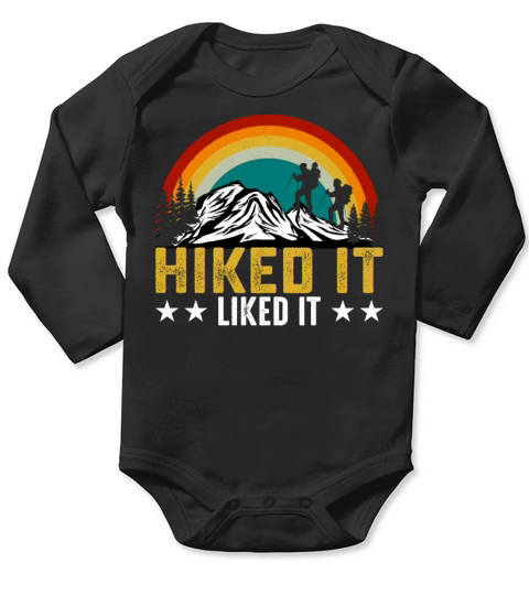 Hiked It Liked It Retro Vintage Style Mountains Long Sleeve Baby One-Piece
