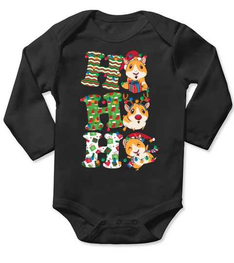 Ho Ho Ho Guinea Pigs Lovers Funny Christmas Long Sleeve Baby One-Piece