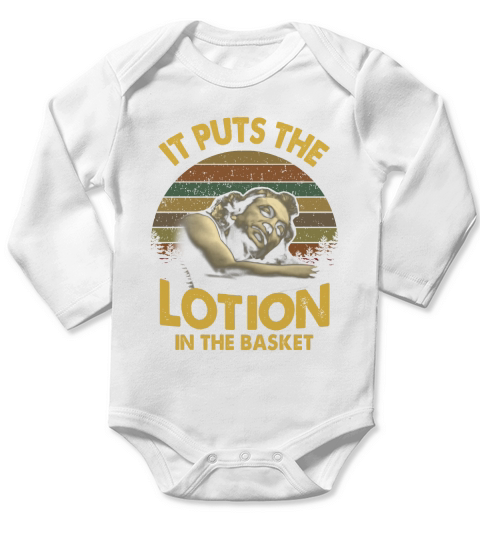 It Puts The Lotion In The Basket Vintage Long Sleeve Baby One-Piece