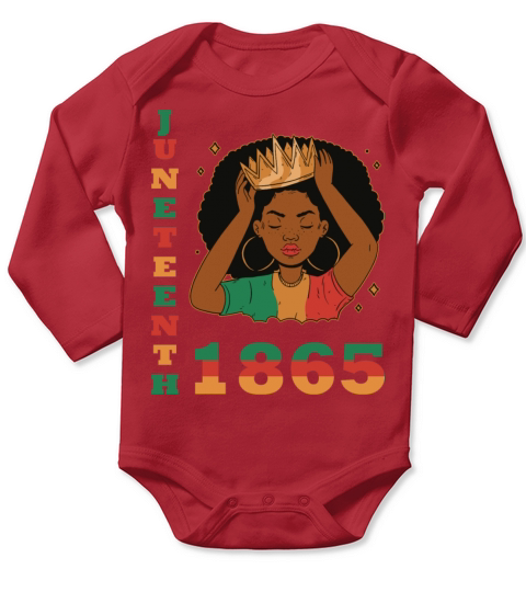 Juneteenth Queen 1865 Long Sleeve Baby One-Piece