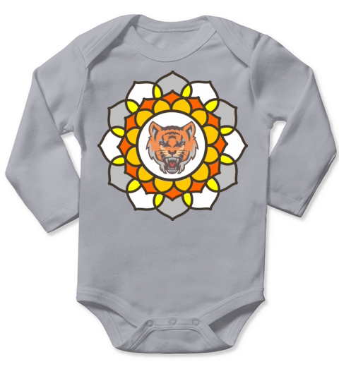 mandala tiger halloween t-shirt graphic Long Sleeve Baby One-Piece