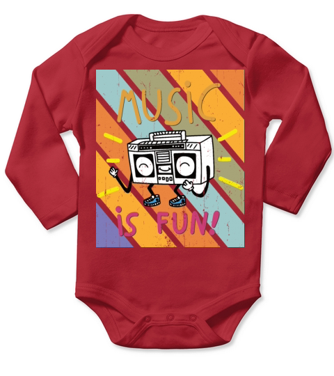 music is fun graphic design funny gift idea Long Sleeve Baby One-Piece