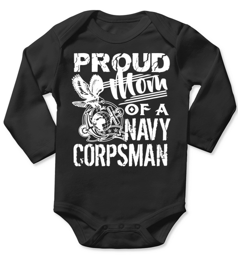 Navy Corpsman Mom Shirt Long Sleeve Baby One-Piece