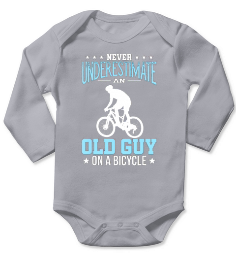 Never Underestimate An Old Guy On A Bicycle shirt Long Sleeve Baby One-Piece