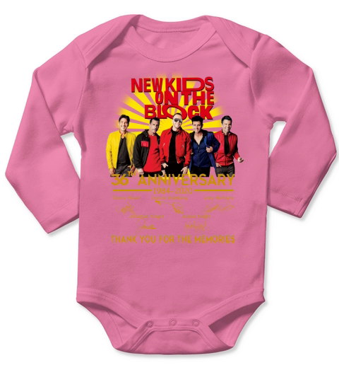 New Kids On The Block 36th Anniversary Signatures - Ladies Flowy Tank Long Sleeve Baby One-Piece