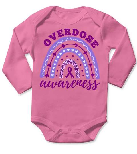 Overdose Awareness Month Rainbow Long Sleeve Baby One-Piece