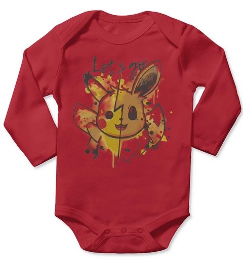 Pikachu and Eevee Lets go Long Sleeve Baby One-Piece