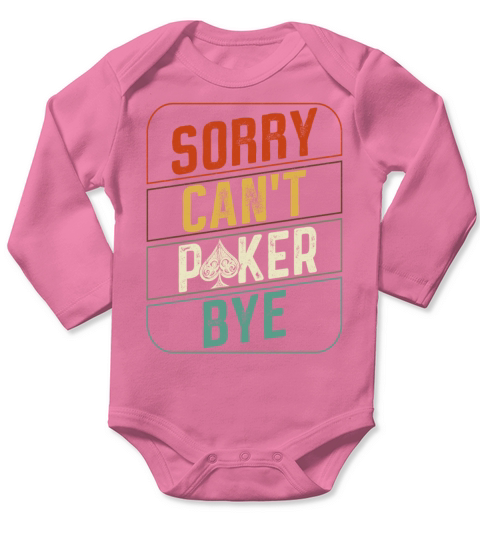 Poker Cards Retro Vintage Sorry Long Sleeve Baby One-Piece