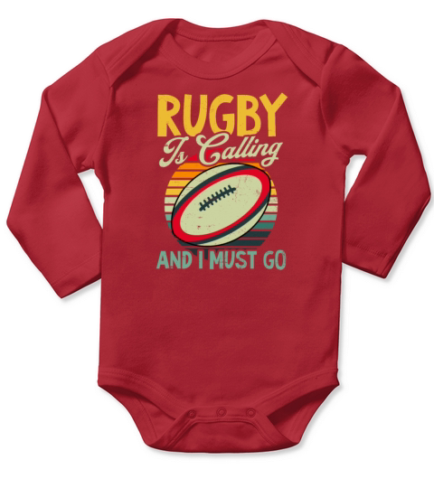 Rugby Vintage Calling Must Go Long Sleeve Baby One-Piece