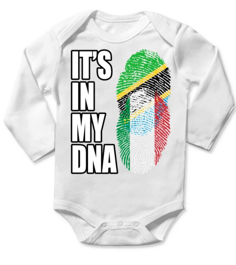 Tanzanian And Italian Vintage Heritage DNA Flag Long Sleeve Baby One-Piece