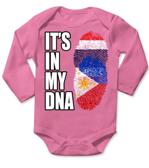 Thai And Filipino Vintage Heritage DNA Flag Long Sleeve Baby One-Piece