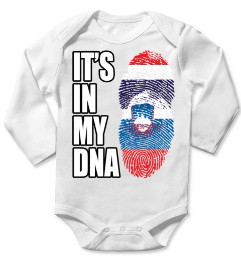 Thai And Slovenian Vintage Heritage DNA Flag Long Sleeve Baby One-Piece