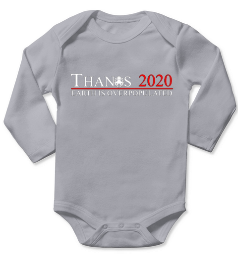 Thanos 2020 earrth is overpopulated Long Sleeve Baby One-Piece