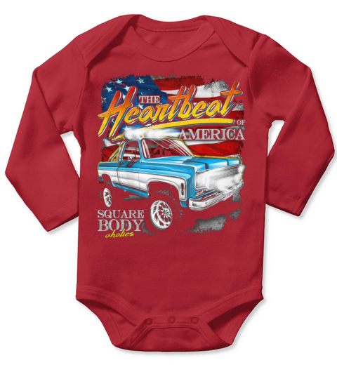 The Heartbeat of America Square Body Long Sleeve Baby One-Piece