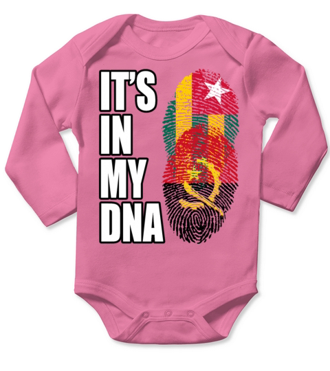 Togolese And Angolan Mix Heritage DNA Flag Long Sleeve Baby One-Piece