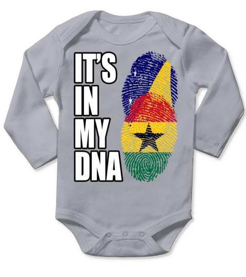 Tokelauan And Ghanaian Mix Heritage DNA Flag Long Sleeve Baby One-Piece