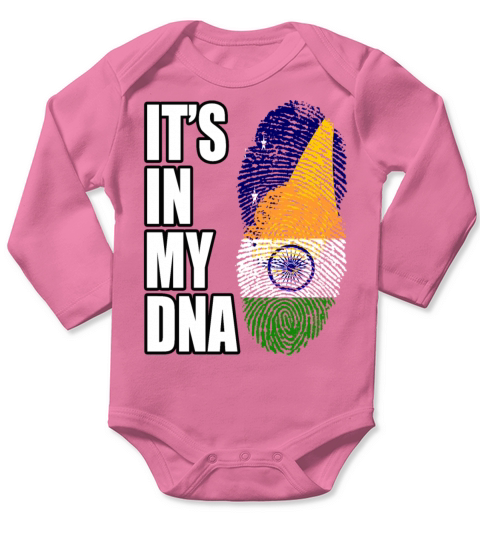 Tokelauan And Indian Mix Heritage DNA Flag Long Sleeve Baby One-Piece