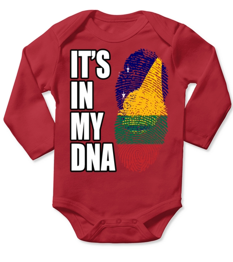 Tokelauan And Lithuanian Mix Heritage DNA Flag Long Sleeve Baby One-Piece