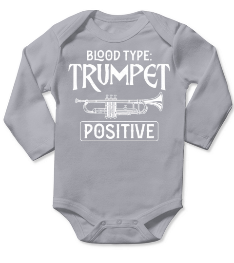 Trumpet Player Vintage Blood Type Long Sleeve Baby One-Piece