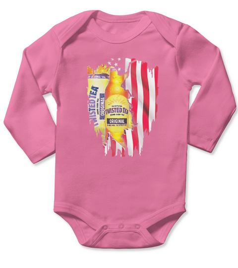 Twisted Tea inside American flag shirt Long Sleeve Baby One-Piece