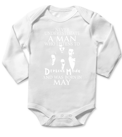 Unterschätzen Sie niemals einen Mann, der Depeche Mode hört und im März geboren wurde Long Sleeve Baby One-Piece