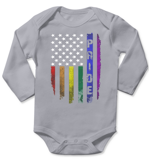 Vintage Lgbt Pride American Flag Gay shirt Long Sleeve Baby One-Piece
