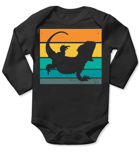 Vintage Retro Bearded Dragon Long Sleeve Baby One-Piece