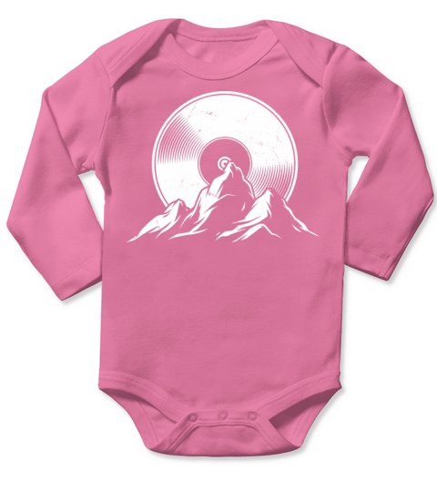 Vinyl Record Mountains Music Vintage Long Sleeve Baby One-Piece