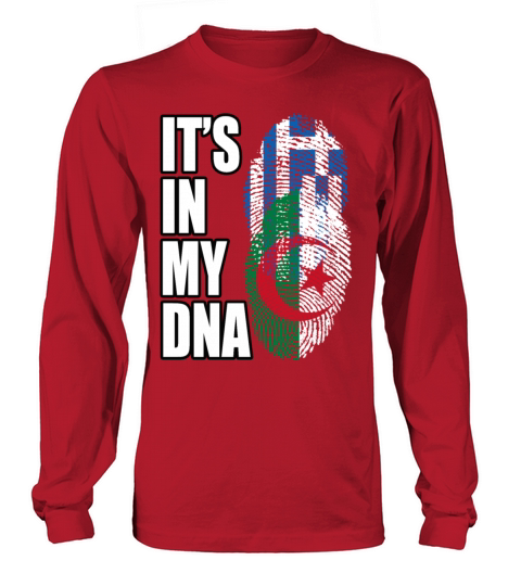 Greek And Algerian Mix Heritage DNA Flag Long sleeved Unisex