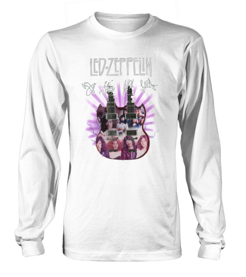 Led Zeppelin signatures two guitar shirt Long sleeved Unisex