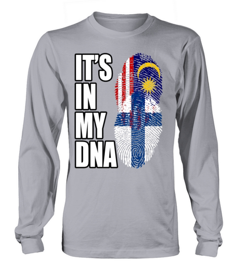 Malaysian And Finland Mix Heritage DNA Flag Long sleeved Unisex
