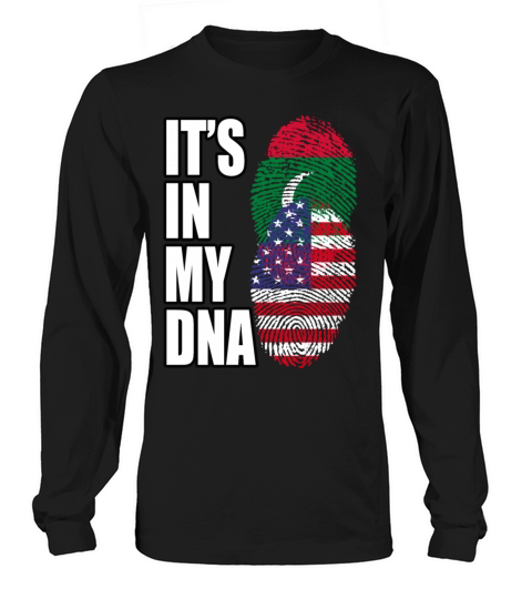 Maldivian And American Mix Heritage DNA Flag Long sleeved Unisex