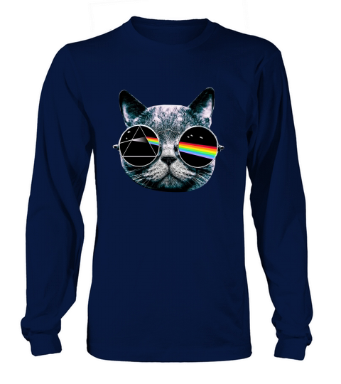 Pink Floyd Dark Side Of The Cat Mens T-Shirt Long sleeved Unisex