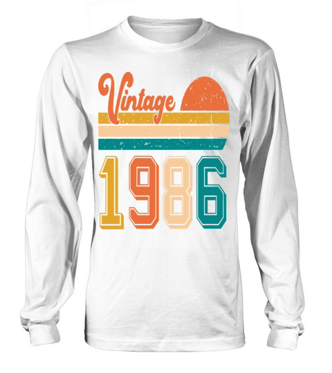 Vintage 1986 birthday gift Long sleeved Unisex