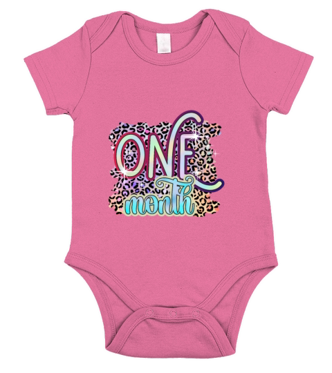 1 One Month Funny Baby Birthday Gift Design Short Sleeve Baby One-Piece