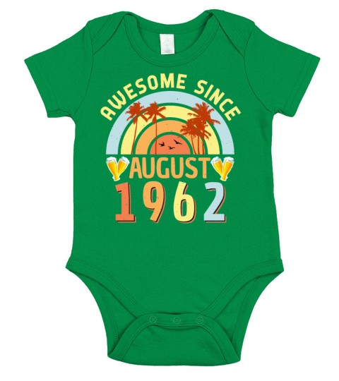 1962 60th Birthday In August Short Sleeve Baby One-Piece