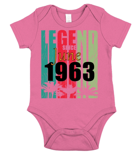 1963 vintage born in June gift Short Sleeve Baby One-Piece