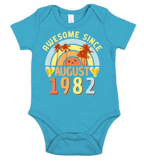 40th Birthday Of August 1982 Short Sleeve Baby One-Piece