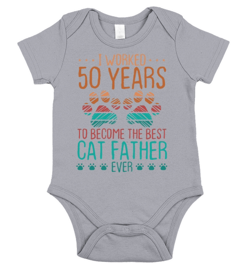 50 Year Old Dad 50 Years Cat Father 50th Birthday Short Sleeve Baby One-Piece