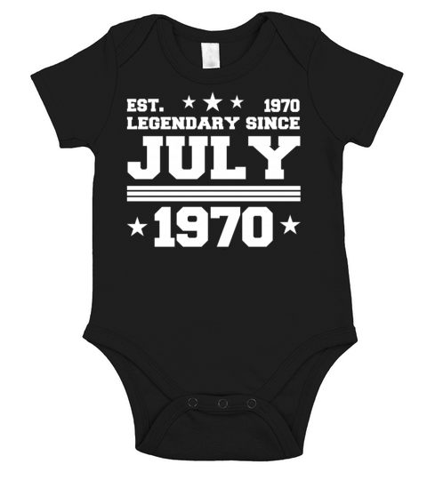 52nd birthday July vintage 1970 gift idea Short Sleeve Baby One-Piece