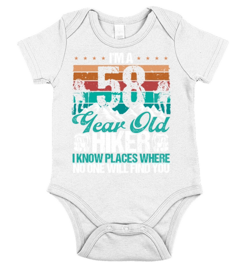 58 Birthday Hikers Vintage Mountains 58 Years Old Short Sleeve Baby One-Piece