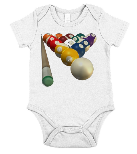 8-BALL POOL TEAM TSHIRTS FOR BAR LEAGUE SHOOTERS Short Sleeve Baby One-Piece