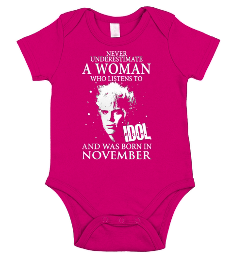 A Woman Listens To Idol Billy And Was Born In November Short Sleeve Baby One-Piece