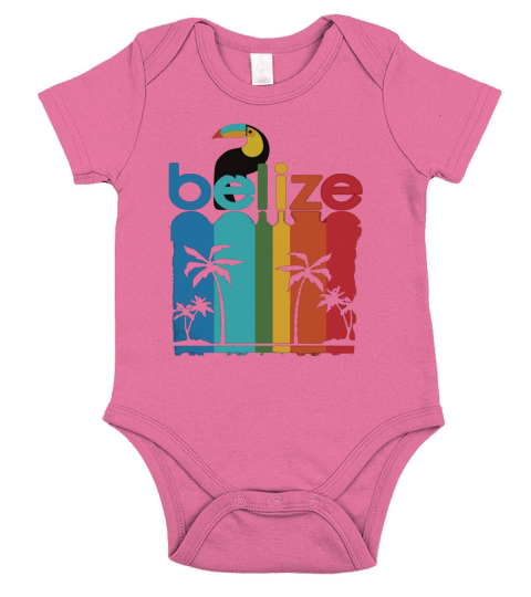 Belize Reise Poster T-Shirt Reisekreuzfahrt Retro 70er Jahre 80er Jahre Short Sleeve Baby One-Piece